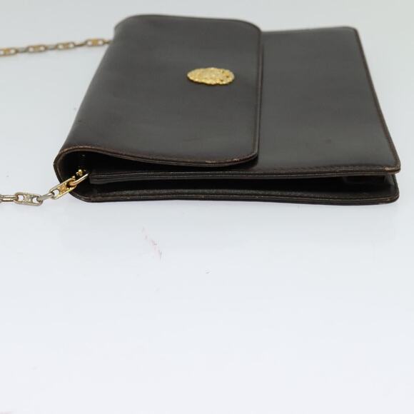 CELINE Chain Shoulder Bag Leather Brown Gold - Picture 4 of 12